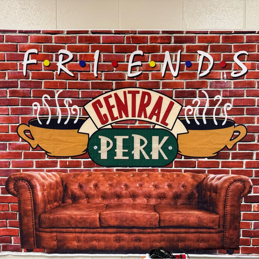 FRIENDS Central Perk Wall Decor with Red and Brown
